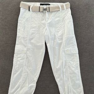 Calvin Klein Cargo Belt Capris White Sz 4